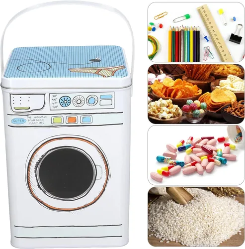 Vista 6 de Lavadora de gran capacidad para modelado de detergente en polvo con ventana de perspectiva, caja de almacenamiento multifuncional para aperitivos