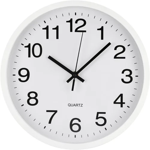 Vista 12 de Reloj de pared de estilo moderno y simple, redondo, de plástico, sin tictac, movimiento de cuarzo, reloj de pared para el hogar, oficina, escuela