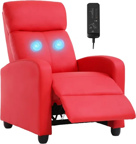 Vista 11 de Silla reclinable para sala de estar, sofá reclinable individual para cine en casa, sofá de descanso con asiento acolchado y respaldo (negro)