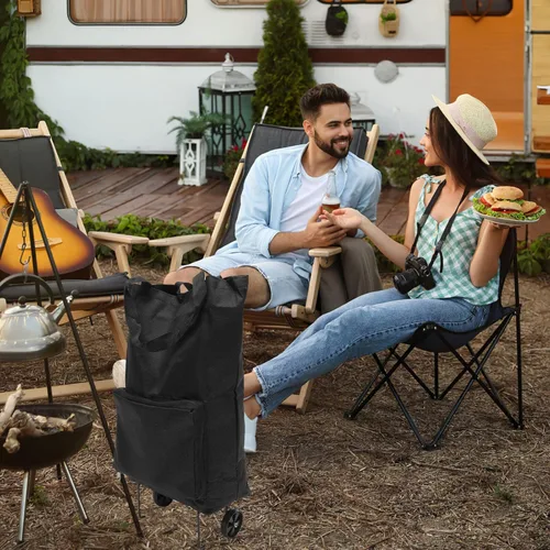Vista 5 de FOMIYES Bolsa plegable de la carretilla Bolsa de compras plegable con ruedas Carrito de compras plegable Cajón de carro utilitario