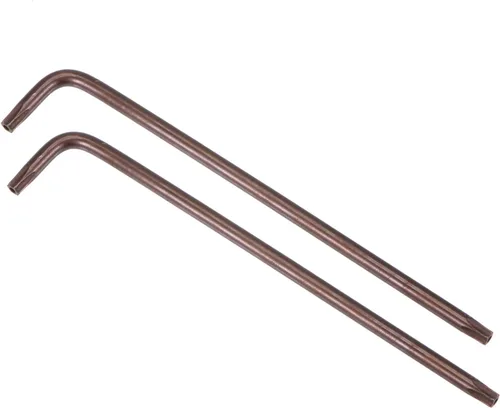 Vista 17 de uxcell T6 Anti manipulación Torx Star Key Bit Llave, forma de L 2.68 pulgadas brazo largo, acero S2 2 PC