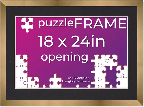 Vista 14 de Poster Palooza Kit de marco de rompecabezas de 11.25 x 38.25 pulgadas, el kit incluye hojas de pegamento para rompecabezas, marco de rompecabezas