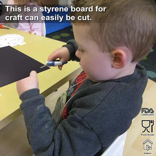 Vista 6 de Hoja de Plástico Flexible de Poliestireno Negro de 4" x 6" (0.020 de Grosor) Hoja de Estireno, Ideal para Proyectos de Modelado, Exhibiciones, Hojas