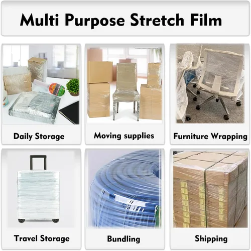 Vista 7 de Rollo de película elástica de 5 pulgadas, 1000 pies, calibre 80, envoltura retráctil, resistencia industrial, resistente, grueso, transparente