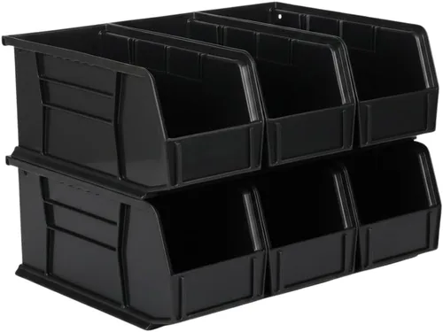 Vista 22 de Hudson Exchange Contenedor de Almacenamiento de Plástico Apilable y Contenedor Colgante de 11" x 5-1/2" x 5" (Negro, 1 Paquete)