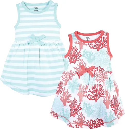 Vista 32 de Touched by Nature - Vestidos de manga corta y manga larga de algodón orgánico para niñas pequeñas, bebés y mujeres Manga larga con flores abstractas