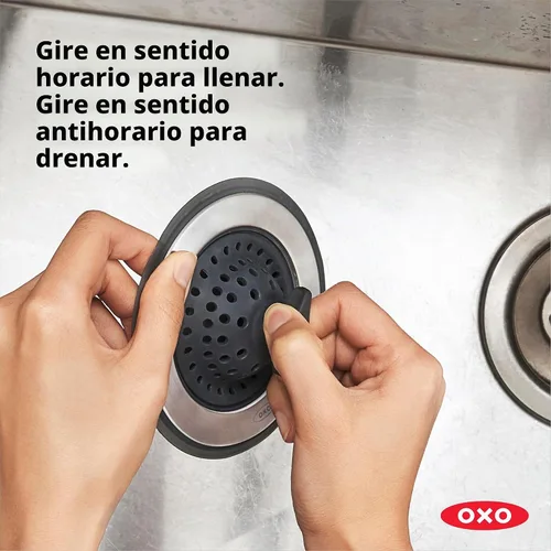 Vista 2 de OXO Good Grips - Tapón de colador para fregadero 2 en 1