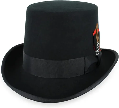 Belfry Topper, sombrero 100% de algodón con forro satinado, negro, disponible en 4 tallas, para hombre