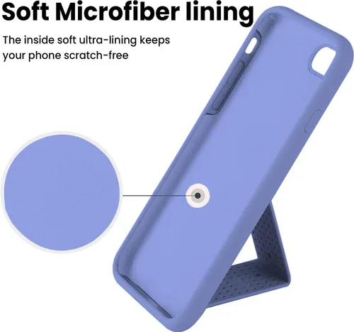 Vista 246 de Funda de silicona con soporte de LAUDTEC compatible con iPhone 7/8/SE, soporte de metal con soporte de pie vertical y horizontal, cubierta flexible