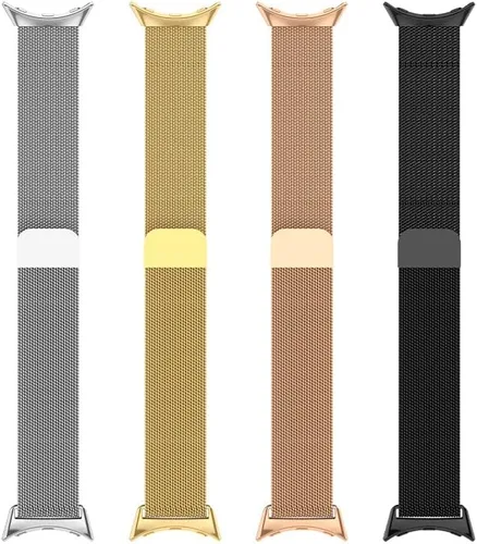 Vista 5 de Compatible con correas de repuesto para Google Pixel Watch, pulseras de bloqueo magnético de metal de acero inoxidable, correa de muñeca ajustable