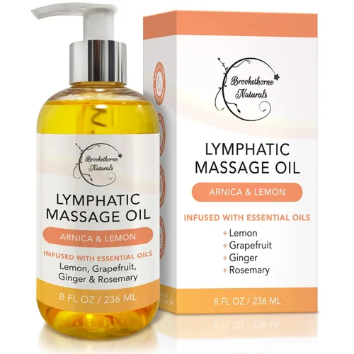 Vista 8 de Aceite de masaje para drenaje linfático para terapia de masaje Calidad premium, 100% natural con árnica, eucalipto y mentol para recuperación