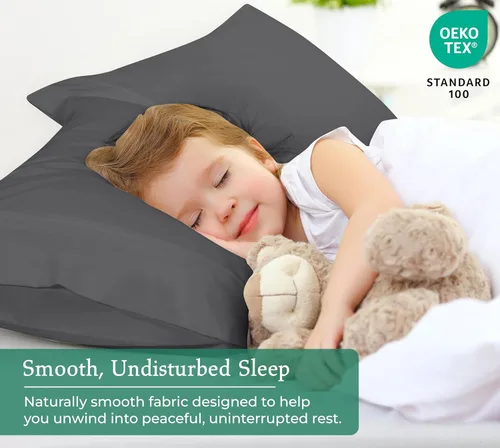 Vista 8 de Royale Linens Juego de 12 fundas de almohada grises – Fundas de almohada estándar de 20 x 26 pulgadas – 1800 microfibra cepillada – Resistente a