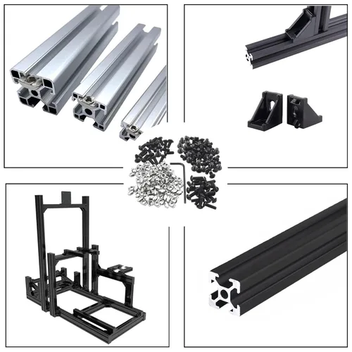 Vista 5 de Kit de surtido de 180 piezas de tuercas en T y tornillos M5, tuerca de ranura en T de cabeza de martillo para perfil de aluminio estándar europeo