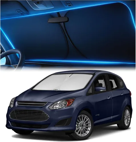 Vista 17 de Magnelex - Parasol para parabrisas para Tesla Model 3 y Model Y 2017-2026, parasol plegable para ventana de automóvil, cubierta de visera térmica