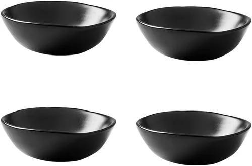 SOCOSY Platos clásicos de cerámica mate para salsa de sushi, platos de aperitivo con Ddge irregular para cocina de 3.2 pulgadas (juego de 4)