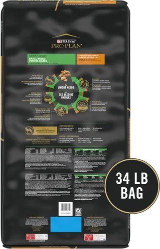 Vista 6 de Purina Pro Plan Alimento para perros de raza pequeña con probióticos para perros, mezcla triturada, fórmula de pollo y arroz, bolsa de 34 libras