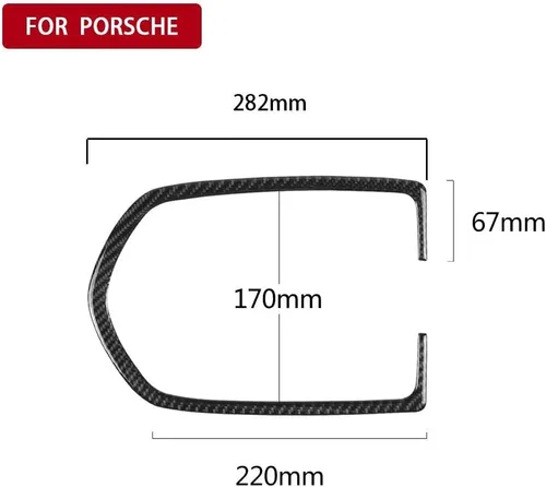 Vista 2 de Accesorios de fibra de carbono para interior de automóvil, cubierta de lámpara de lectura de techo, compatible con Porsche Macan 2014-2021 (negro)