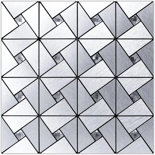 Art3d 10 láminas de azulejos adhesivos de mosaico metálico para decoración de muro de cocina, azulejos adhesivos de aluminio compuesto para pegar,