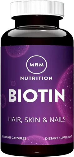 MRM Nutrition - Cápsulas de biotina para mujeres y hombres, 5000 mcg, apoya el crecimiento del cabello, piel y uñas saludables, suplemento vegano B7