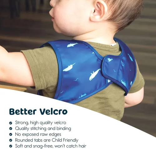 Vista 3 de Tiny Twinkle Babero para bebé a prueba de desorden Babero impermeable para niños y bebés Lavable a máquina Libre de PFAS y BPA