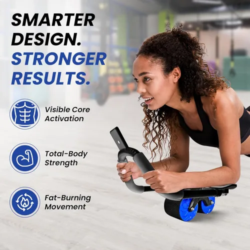 Vista 2 de AB Roller for Men & Women – Core Strength Training Wheel Set with Elbow Support & 2 Knee Pads – Abdominal Exercise Roller for Core Stability, Belly