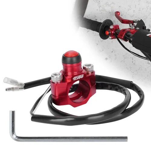 Vista 10 de Interruptor universal CNC para motor de motocicleta con placa trasera de montaje para botón de parada, arranque y muerte para motocicleta, ATV, Dirt