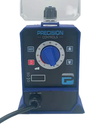 Vista 7 de Precision Controls - Bomba de agua química de cloro con medición de diafragma -31.6 GPD, 150 PSI - 115 voltios