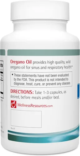 Vista 2 de Wellness Resources Cápsulas de aceite de orégano – Aceite de orégano puro 55% Carvacrol – Cápsulas de aceite de orégano para la salud intestinal