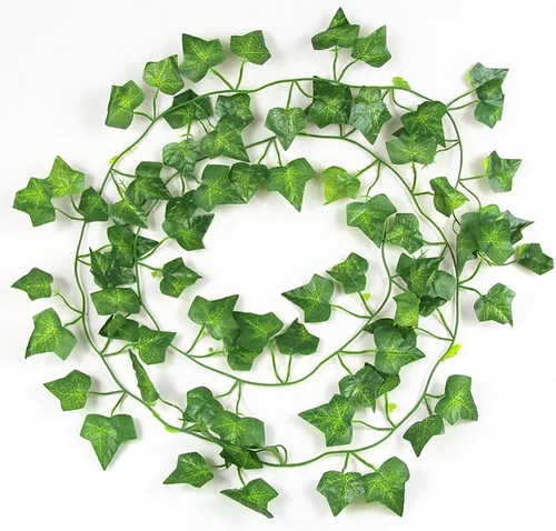 RayLineDo® Paquete de 12 guirnaldas artificiales de hojas de vid verde de hiedra de 7.87 pies, decoración de flores falsas