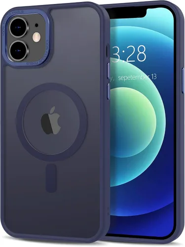 Vista 233 de Anuck - Funda magnética para iPhone 11 compatible con MagSafe, carcasa trasera mate translúcida dura, borde de TPU, delgada, resistente a impactos