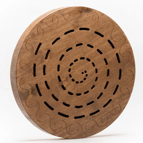 Vista 15 de Disco de Lluvia "Water-Fall" de 12 pulgadas Instrumento para Sanación Sonora Sonido Relajante de Agua Tambor Oceánico de Madera Sonido