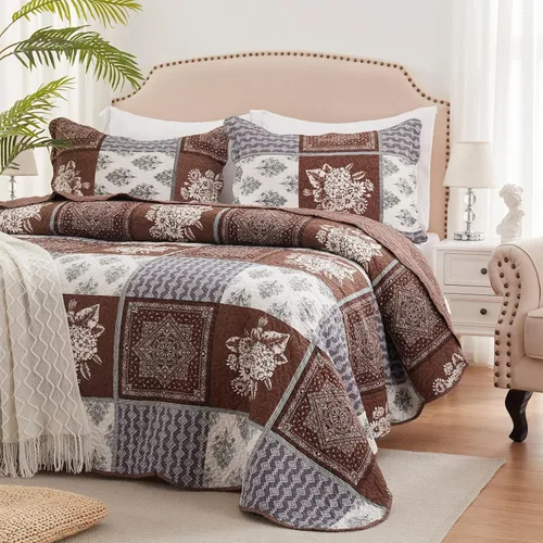 Vista 18 de LEAONME Juego de edredón de 3 piezas tamaño matrimonial/queen, juego de ropa de cama ligero de microfibra para todas las estaciones