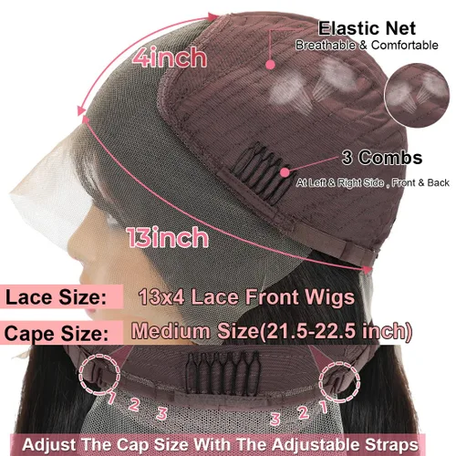 Vista 5 de Pelucas de cabello humano ondulado con encaje frontal, prearrancadas con abuelitos de 13 x 4 pulgadas, peluca de encaje frontal transparente HD