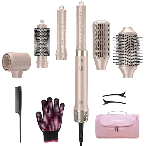 Vista 12 de StyleVibe Air Styler, cepillo para secador de pelo y secador de pelo con estuche de viaje, rizos de envoltura automática (L/R), secado rápido