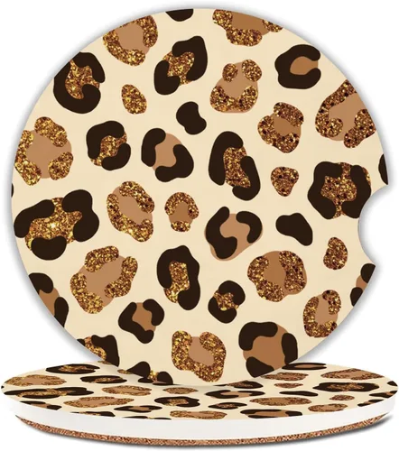 Vista 25 de Bats Car Coasters for Cup Holders Set of 2 Floral Absorbent Ceramic Cup Coaster 2.63" Non-Slip Cork Base Drink Coasters with Finger Notch Car