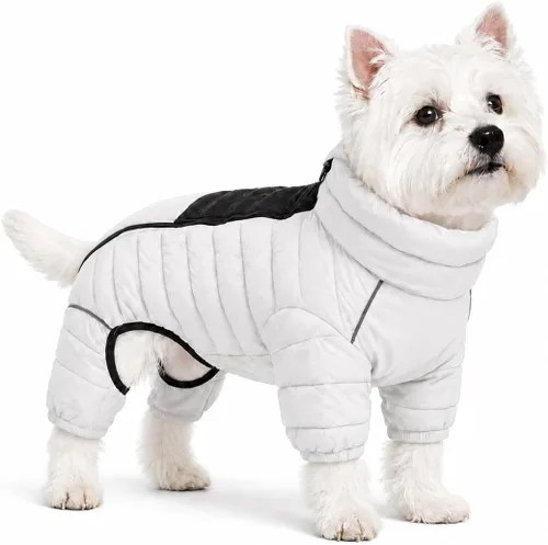 Vista 47 de Suéter para Perro ArmyGreen, Resistente al Viento, Reflectante - Chaqueta de Invierno Dirigible para S, M, L - Cremallera, Tallas Ajustables