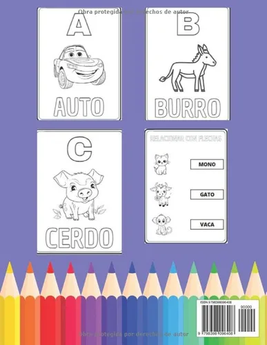 Vista 2 de Libro para Colorear el Abecedario para Niños - página divertidas y creativas para colorear el alfabeto ABC (Spanish Edition)