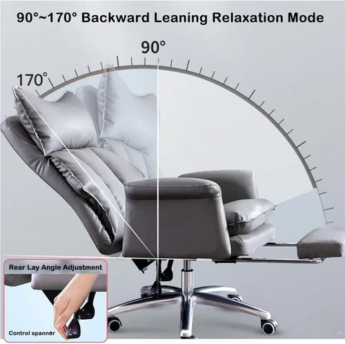 Vista 4 de High Back Ergonomic Office Chair with Extendable Footrest Adjustable Headrest and Lumbar Support Computer Gaming Desk Chair Quiet Rubber Wheels for