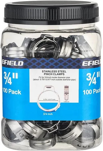 Vista 12 de EFIELD - Paquete de 100 anillos de abrazadera de acero inoxidable de 1/2 pulgada para tubos Pex (CLAMP017)