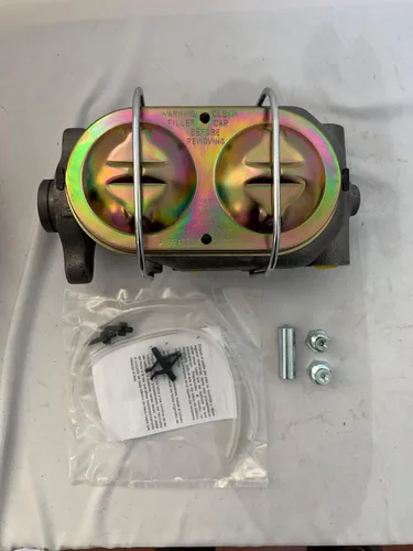 Vista 2 de Universal 8 "Single Zinc Power Brake Booster & W/1" Bail Top Master Cylinder Disco Disco Proportioning Kit de válvula de apoyo w/hierro fundido