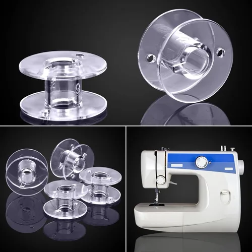 Vista 7 de Eoehro 25 piezas de bobinas para máquina de coser, bobinas SA156, bobinas clase 15, accesorios para coser, bobina de plástico con estuche (1 caja)