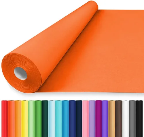 Vista 15 de Vanhench Papel de regalo negro de 36" x 1500" (125 pies), rollo de papel kraft de color sólido para tablón de anuncios, construcción de pósteres