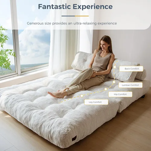 Vista 6 de MAXYOYO Sofá Cama Plegable, Silla Convertible para Dormir con Almohada Colchón Plegable con Soporte para la Espalda, Silla Cama Plegable Portátil