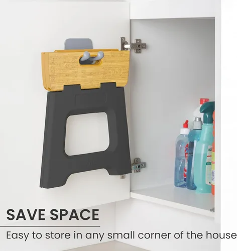 Vista 265 de Vigar Taburete compacto plegable, taburetes de 10-1/2 pulgadas para adultos de hasta 330 libras, taburete ligero, taburete plegable antideslizante