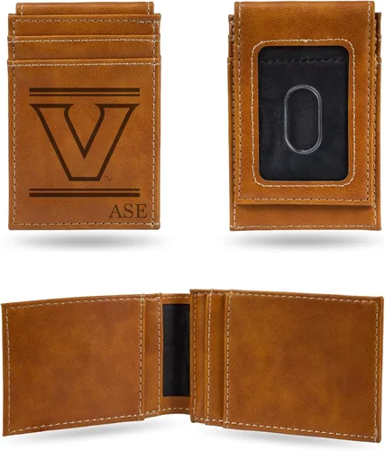 Vista 13 de Rico Industries NCAA Arizona State Sun Devils Brown - Cartera de bolsillo frontal personalizada con grabado láser - Delgada/ligera - Gran artículo