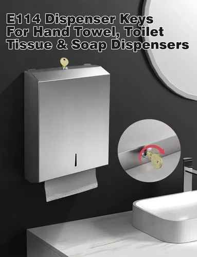 Vista 3 de Llaves para dispensador de papel higiénico E114, 10 unidades E-114 reemplazo de llaves de toalla de papel
