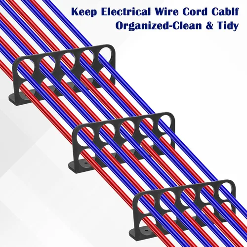 Vista 4 de Paquete de 20 soportes de cable para persecución de cables, soporte de cable para gestión organizada de cables eléctricos NMB, ahorro de tiempo