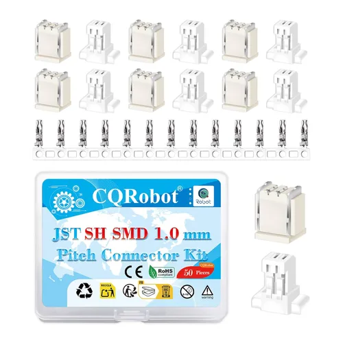 Vista 4 de CQRobot JST EL 4.5 mm de paso 2 pines conector electrónico IC macho, enchufes hembra carcasa y kit de terminales de crimpado en T macho/hembra. 50