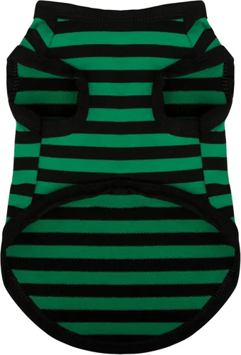 Vista 13 de Paiaite 3 piezas de camisa para perro a rayas de color oscuro, camisas sin mangas de algodón para cachorros, ropa transpirable para mascotas