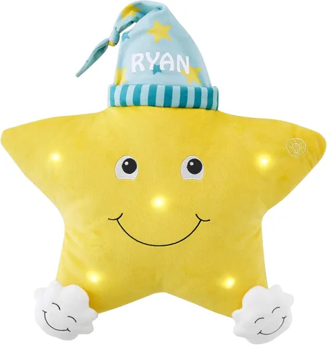 Vista 5 de Let's Make Memories Almohada personalizada Twinkle Twinkle Light-Up Star – Luz nocturna suave y brillante – 5 luces LED – Personalizar con cualquier
